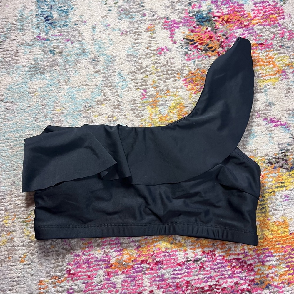 CJLA Black One-Shoulder Swim Top